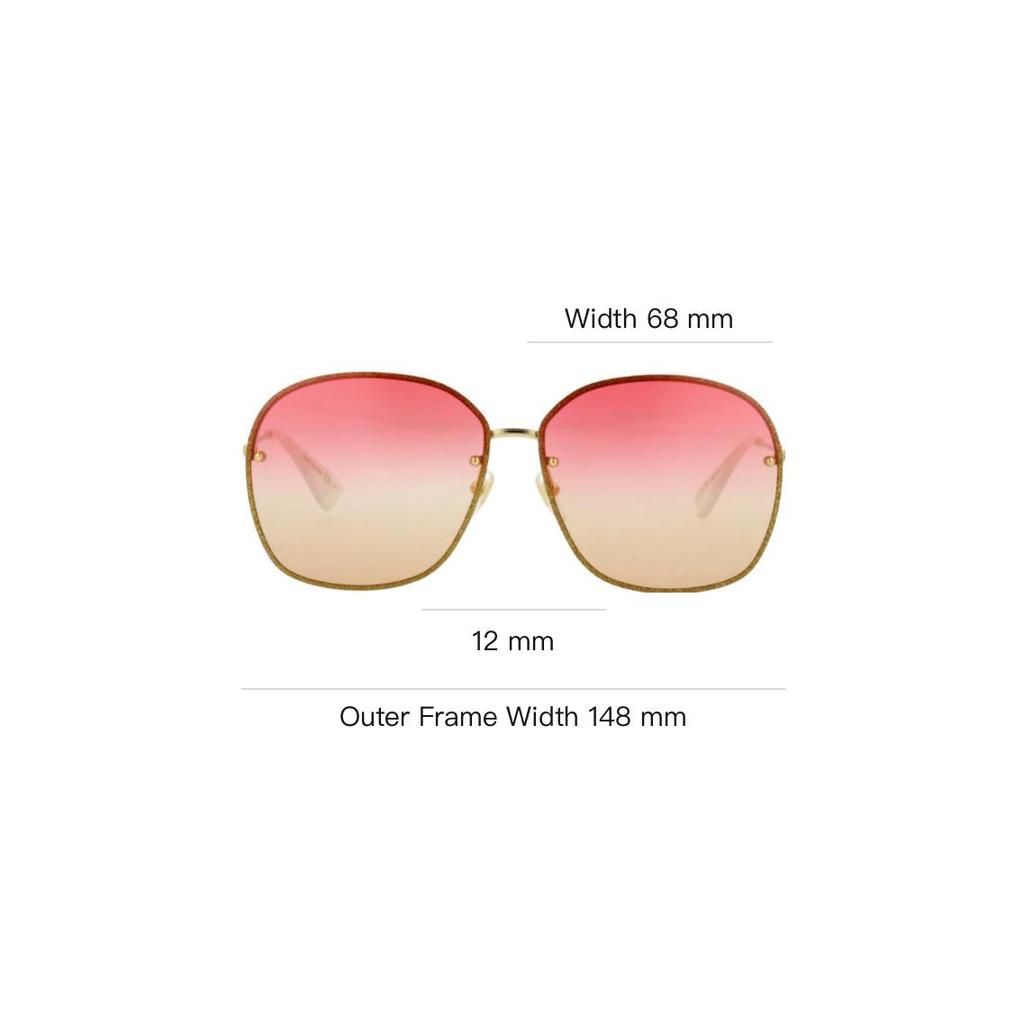 Gucci Lightweight Metallic Inspired Round Sunglasses Women Sunglasses GG0228-005