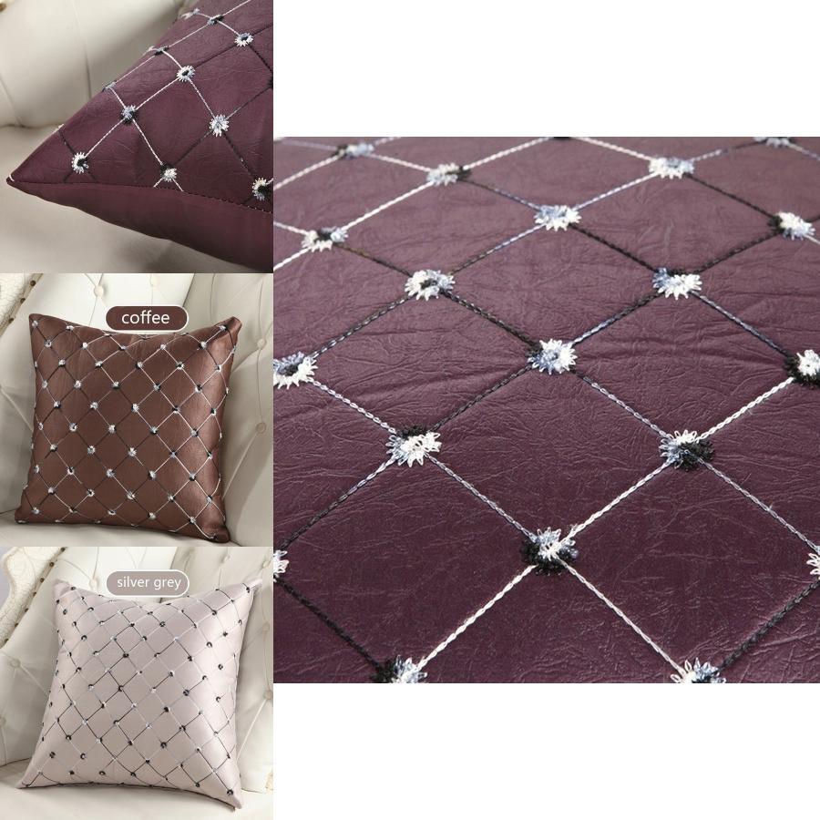 Stylish Multicolored Plaids Throw Pillow Case Square Cushion Cover For Sofa Decor