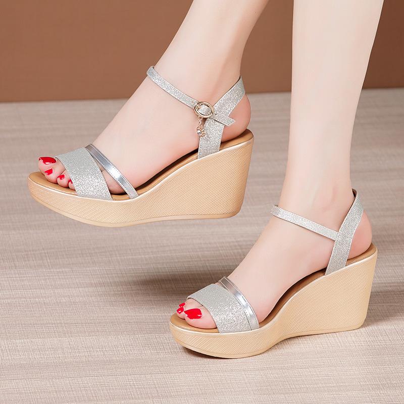 Size 32-43 Summer Shoes Woman Platform Sandals Women Soft Leather Casual Open Toe Gladiator Wedges Heels Women Shoes Sandals