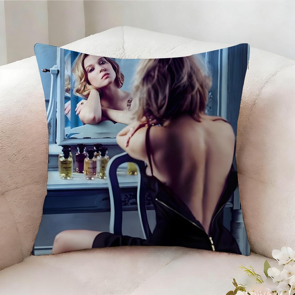 LLea Seydoux Actor Pillow Case Pillowcase Doublesided Printed Sofa Cushion Bedroom Headboard Pillow
