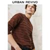 UR Men's Retro Casual Mélange Round Neck Long Sleeve Knit Shirt