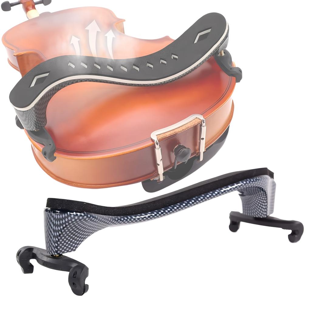 Violin ABS Shoulder Rest With Slight Height Adjustable Feet Imitation Carbon Fiber Rests Non-Slip Thickened Foam Shoulders Pad