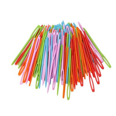 100 pezzi per bambini in plastica colorata da 7 cm aghi per arazzo Binca filati di lana per cucire fai da te