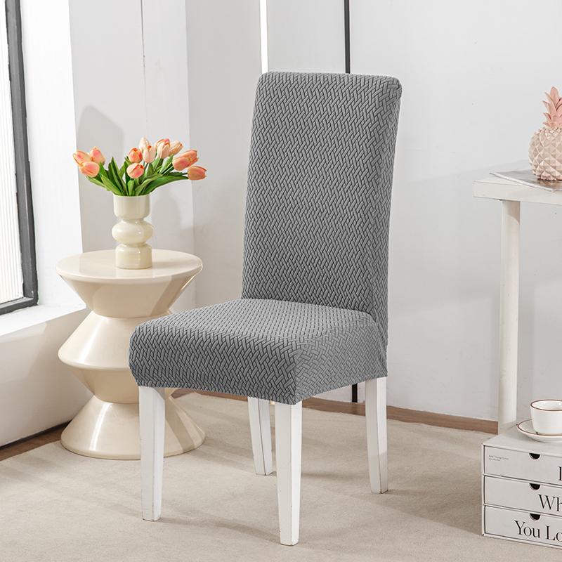 

Длинный жаккардовый чехол на подушку для стула в клетку, эластичный чехол для стула однотонного цвета, бытовой чехол для обеденного стула