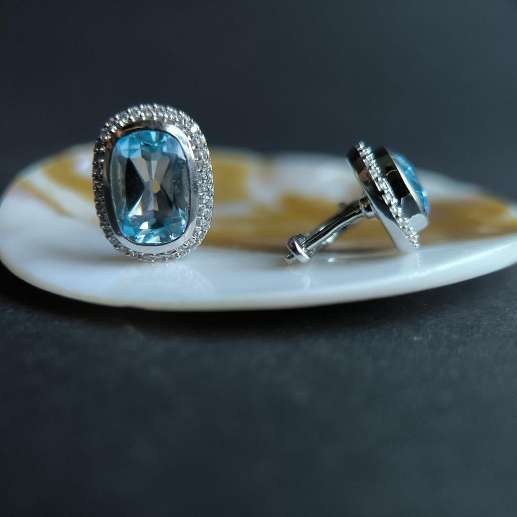 Серебряные серьги с натуральным топазом 10.17ct (2188308)