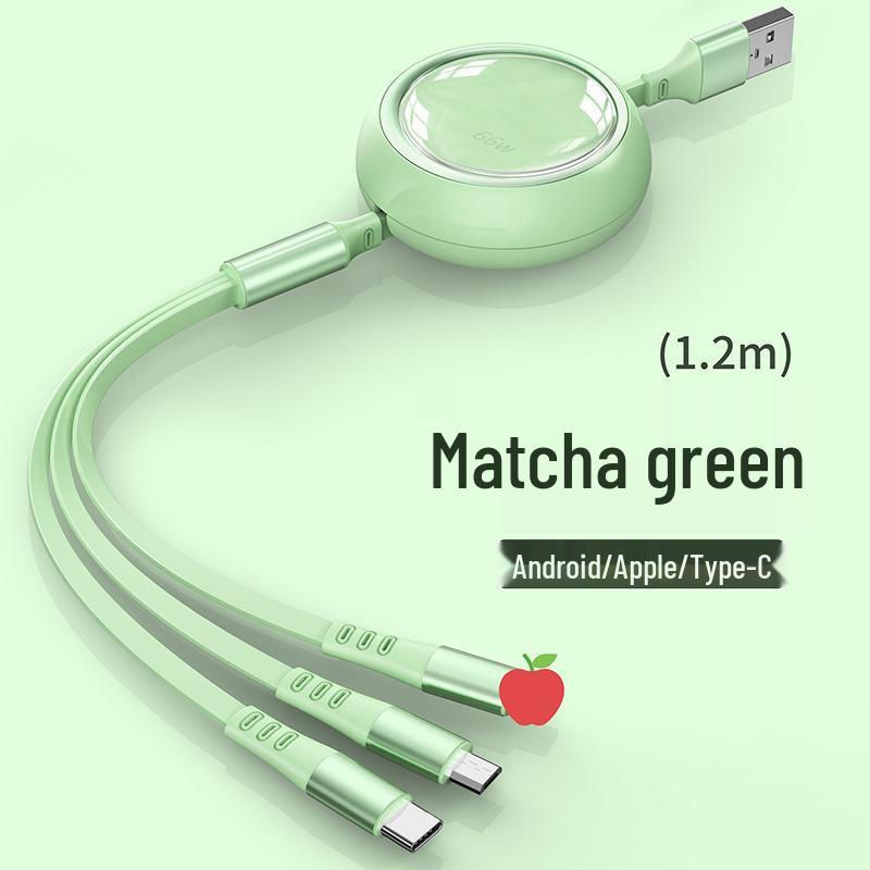 100W Retractable 3-in-1 Fast Charging Cable with Custom Logo