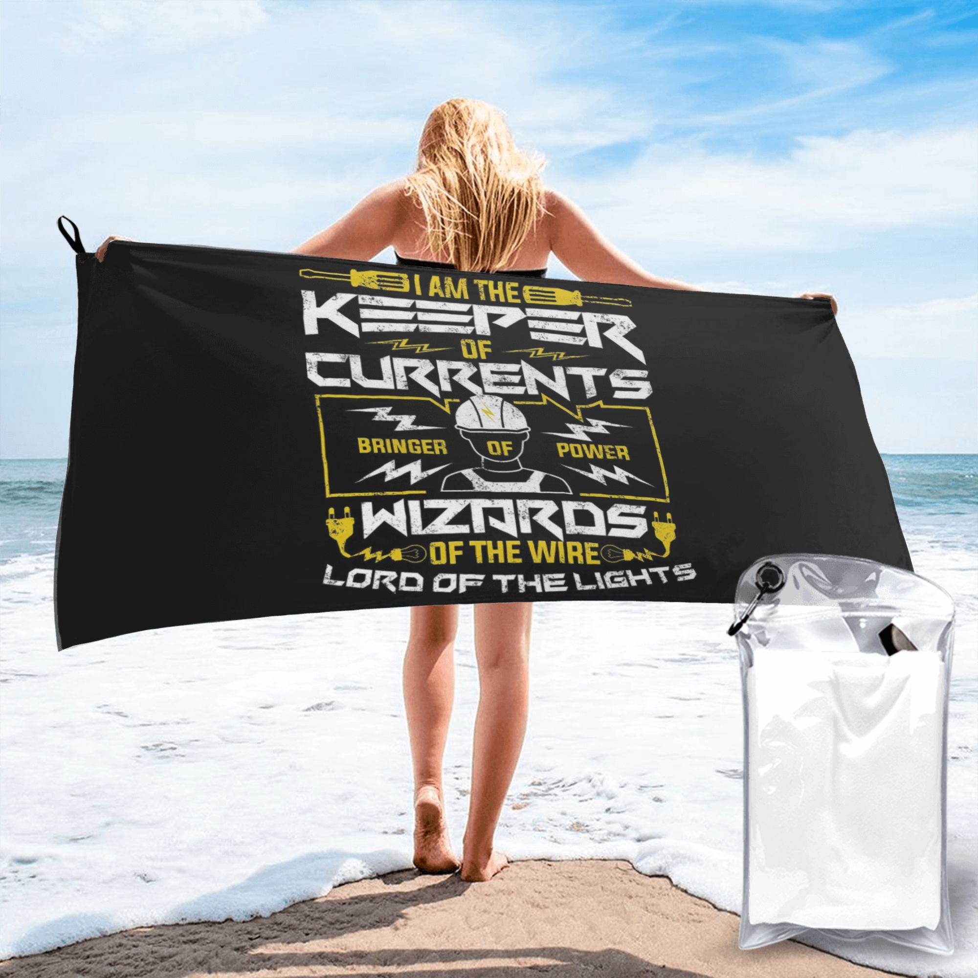 

Electrician Electrical Engineering Power Beach Towel Soft Microfiber Quick Dry Absorbent Quick Towels For Bath W40*H60(CM)
