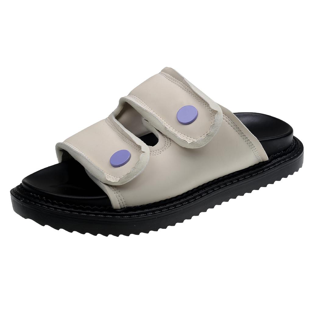Retro and Versatile High-end Thick-bottomed One-word Slippers for Women's Summer Wear 2025 New Lightweight Height-increasing Cool Slippers Are Comf