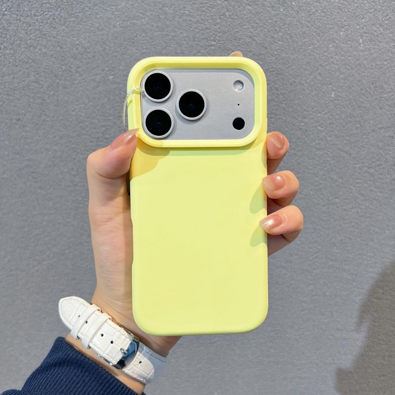 Coque antichoc en silicone liquide premium pour APPLE iPhone 17 Pro Max Coques pour iPhone 17 Air/17 Pro/17 Housse arrière pour téléphone iPhone 16 Pro Max jaune