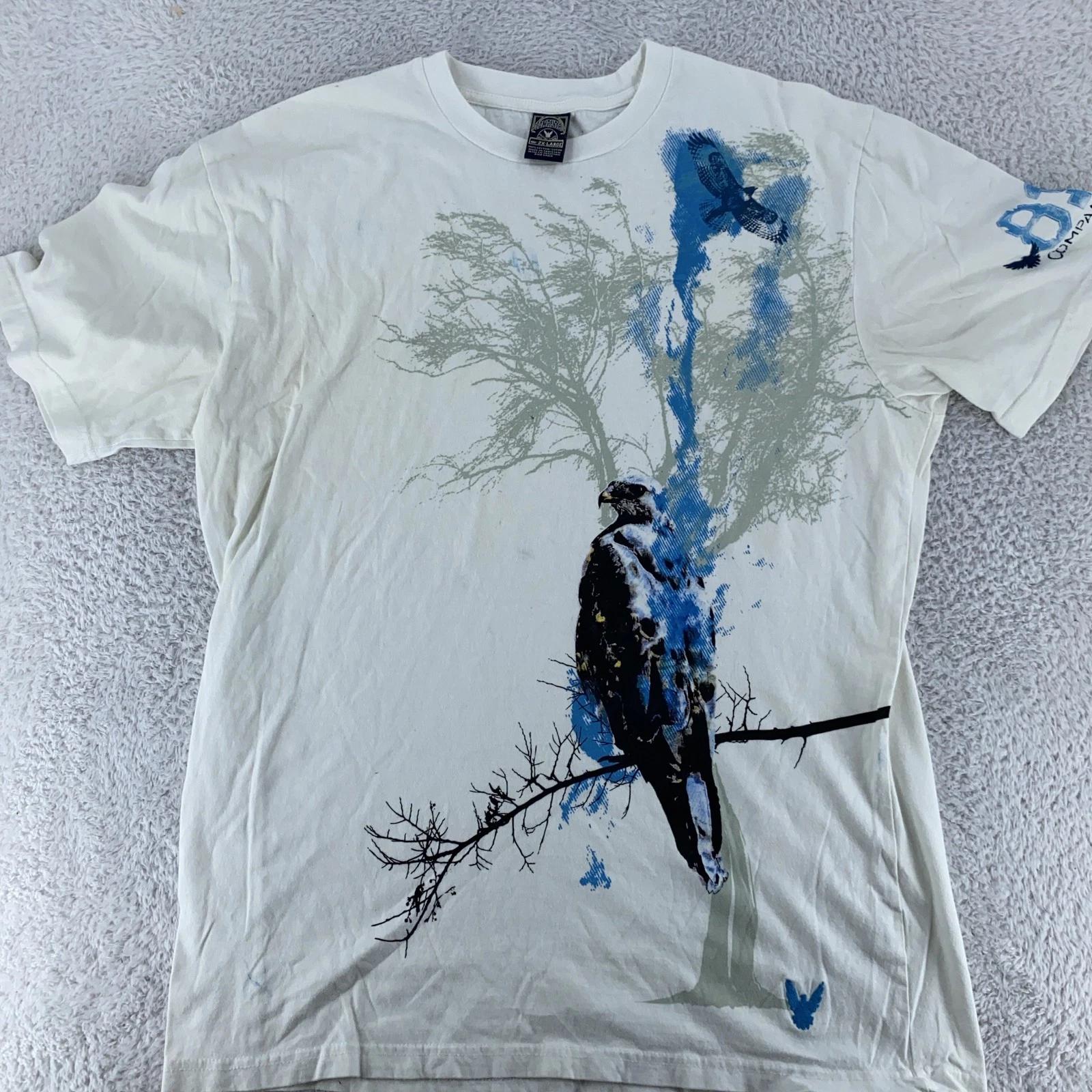 

Company 81 Bird Tree Graphic Shirt Mens XL White Nature Art T-Shirt Outdoor y2k S