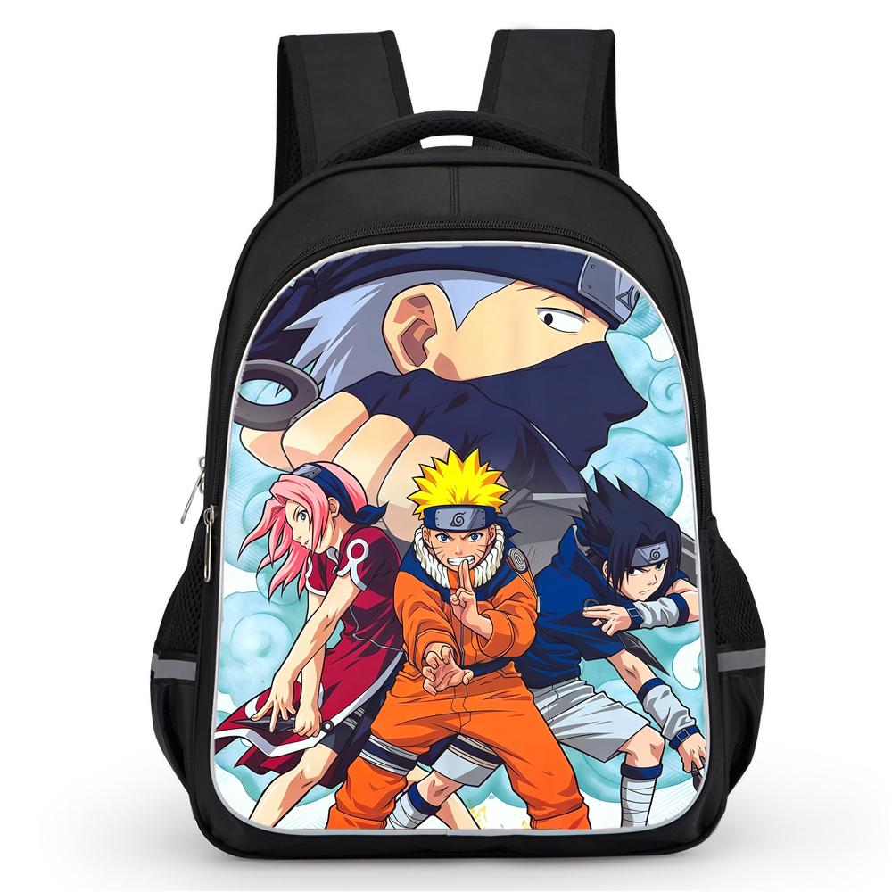 NARUTO Anime Pupil Everyday Backpack, Dual Closure Pockets, Durable 16-inch Lightweight Design Suitable for Youth Boys & Girls Age 5-11