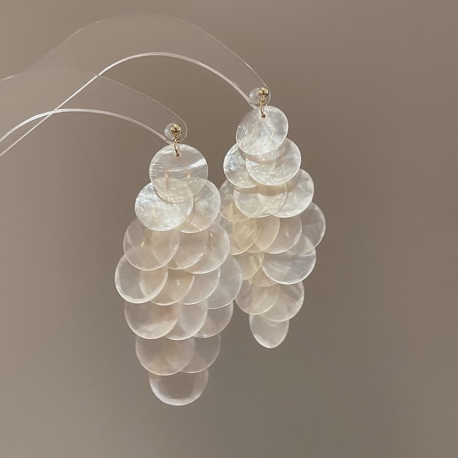 Silver Needle Cat's Eye Stone Shell Stud Earrings: Summer Seaside Style Fashionable High-End Women's Jewelry.