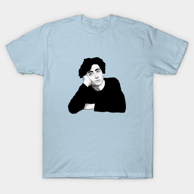 

Men Black Print T-shirt Timothee No-Cut Transfer Paper Print Cotton Tshirt S світло-синій колір