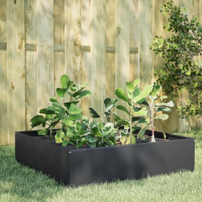 VidaXL Anthracite Raised Garden Bed 100x100x25 Cm Steel 851033