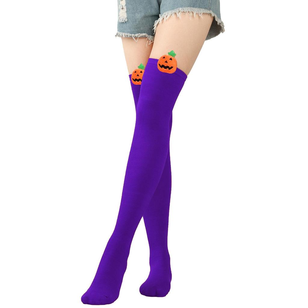 Women's Halloween Devil Over-the-Knee Cosplay Socks: European and American Striped Long Socks