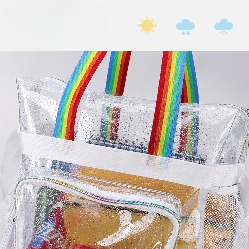 Transparent Waterproof Shoulder Bag Women's Commuter Large Capacity Tote Crossbody Bag