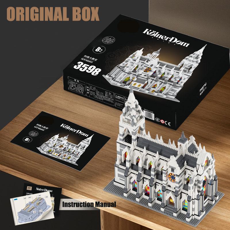 Stadt Notre-Dame de Paris Architektonisches Set Bausteine Mini-Bausteine Set Kölner Dom Sammlerstück Kirchenmodell Spielzeug Geschenke