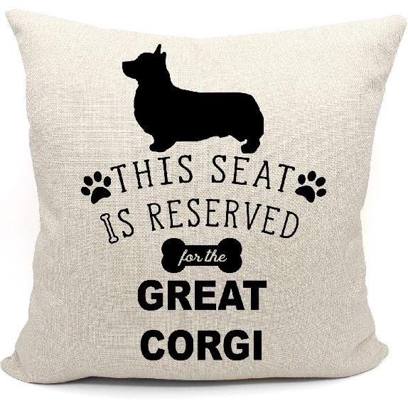 Mancheng-zi Corgi Pillow Covers 18x18,Corgi Gifts for Corgi Lovers,Corgi Gifts,Corgi Stuff,Corgi Decor Color-4