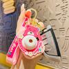 Pink Sweet Bear Camera Keychain Trendy Cute Cartoon Bag Charm Ideal Parties For