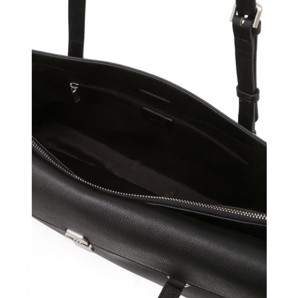 Daks Black Cowhide Buckle Decorated Shoulder Bag Dcba6f160bk