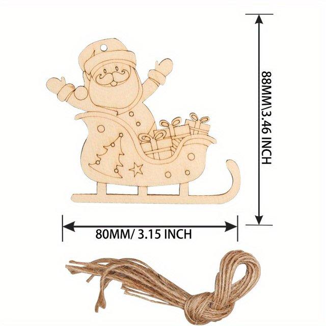 DIY Paintable Wooden Christmas Tree Ornaments Blank Art Craft Wood Slices for Hanging Festive Decor Xmas Trees