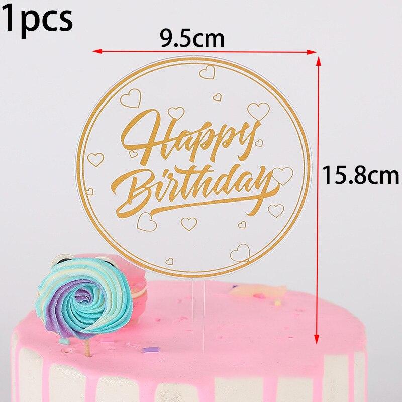 Cake Topper Decoración De Pastel De Feliz Cumpleaños, Estrellas De Oro Rosa, Decoración De Confeti Para Tartas De Globos Para Niñas, Niños, Mujeres, Decoración De Fiesta Happy Birthday Decoracion Tarta