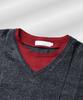 PARADIGMFILM [Ep.01] Reverse V-Neck Layered Knit (Charcoal Red)