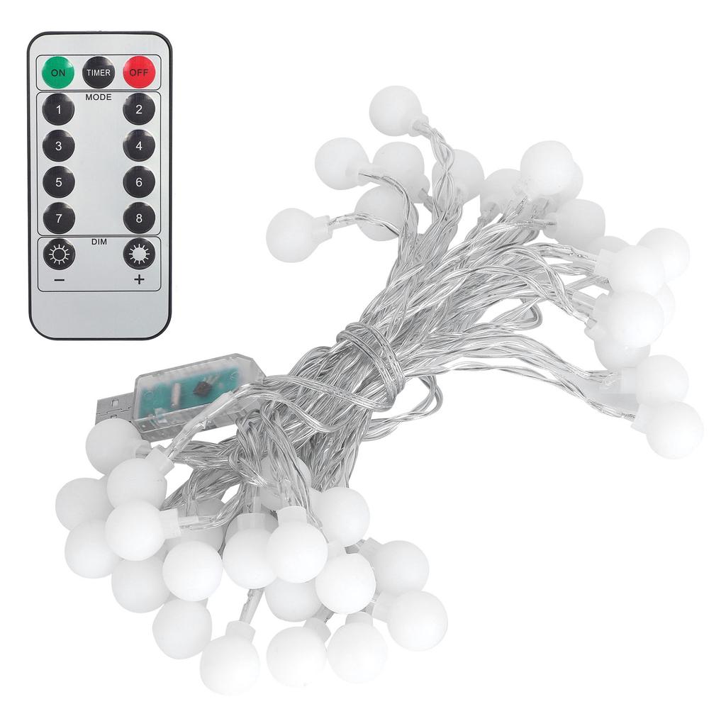 40LED Globe Ball String Lights 6M USB Decorative Hanging Lights with 8?Mode for Indoor Outdoor Warm