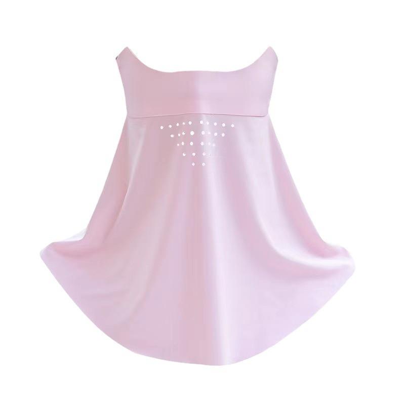 Women's Ultra-Thin Ice Silk Sunscreen Mask with UV Protection and Breathable Full Face & Neck Coverage for Summer.