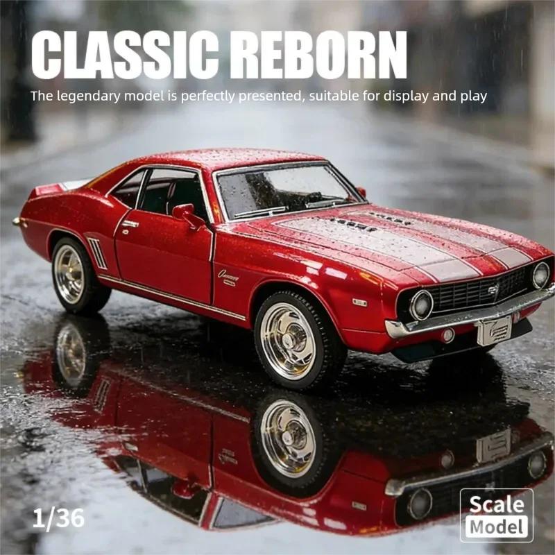 MAKEDA 1:36 Chevrolet Camaro SS 1969 Diecast Modellauto, zu öffnende Türen, Rückziehmotor Muscle Car, Sammlerstück Kinderspielzeug Geschenk