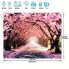 2D Tunel s třešňovými květy Fotografická kulisa Cesta sakur Pozadí