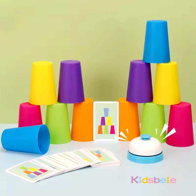 Training Game Classic Stacked Block Party Game Montessori Educational Intellectual Enlightenment Stacking Cup Speed Toy for Kids