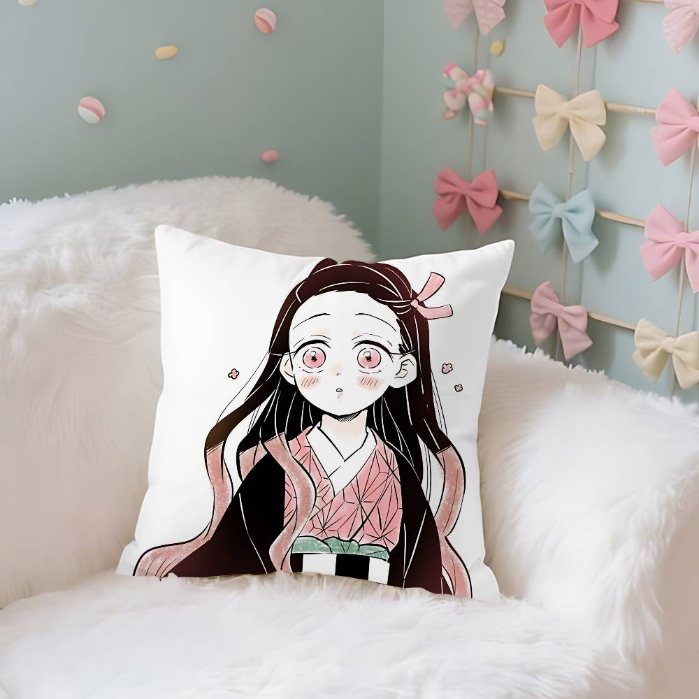 NNezukos KKamados Case Plush Fabric Soft Pillowcase Double Sided Print Cushion Cover Household Gifts
