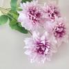 Artificial Dahlia Flowers with Stem 4-Head Blooms Realistic Faux Silk Flower for Vase Wedding