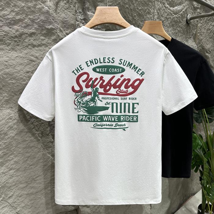 Новая летняя мужская футболка с коротким рукавом, хлопковая, американская, с принтом, тонкая, короткая, топ M