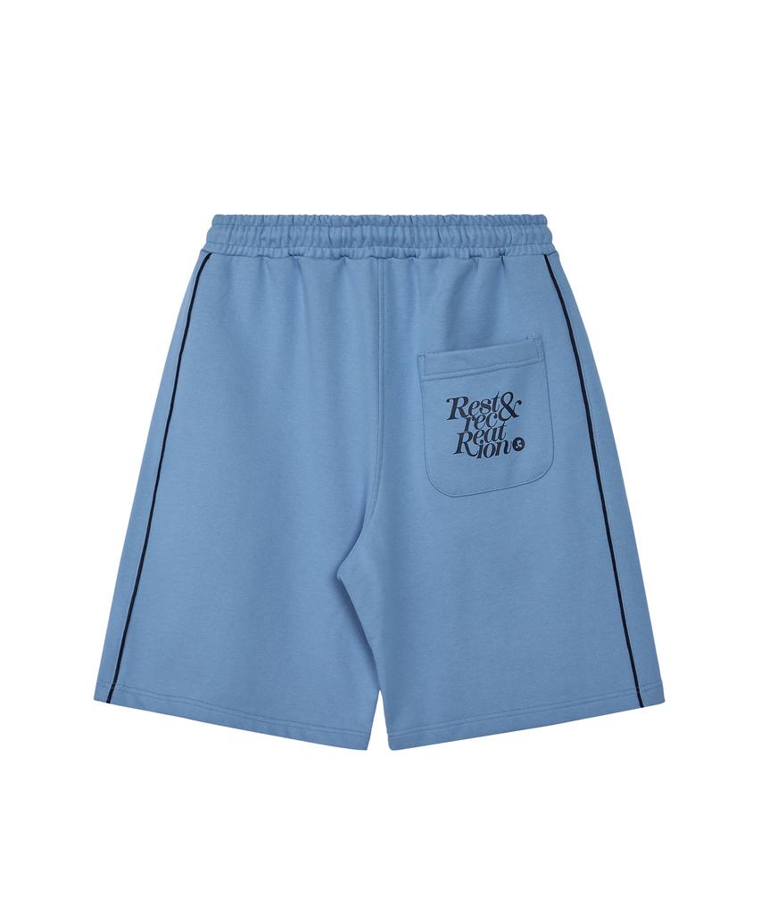 REST&RECREATION Piping Sweat Shorts - Sky Blue