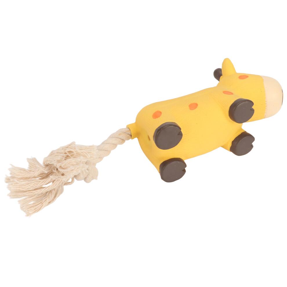 Grunting Latex Dog Toy Interactive Boredom Relief Bite Resistant Squeaky Squeeze Dog Toy with Cotton Rope Tail