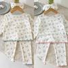 1-7T Baby Girl's Autumn New Pajama Set Floral Print Casual Two-piece Girls Long Sleeve Shirt and Pants Children's Clothing
