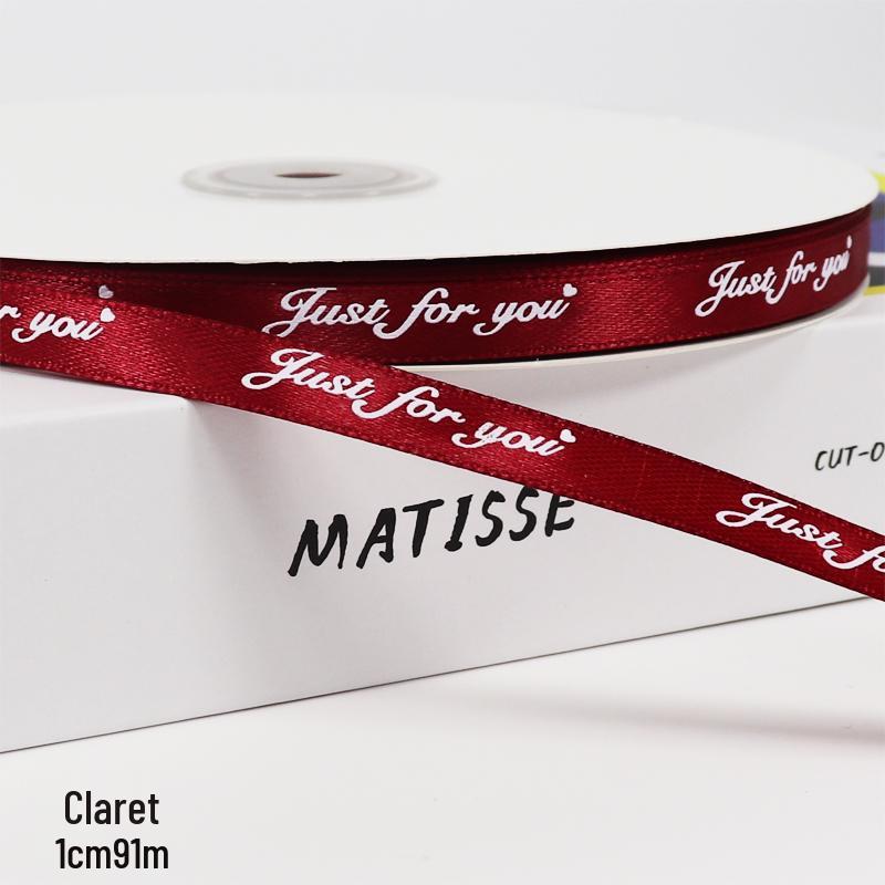 1cm Englische Satinband für DIY-Bouquet, Blumendekoration, Geschenkkorb-Binden und Verpackung.