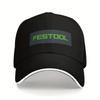 1 CASQUETTE BASEBALL FESTOOL Sandwich Réglable Boucle Rapide Polyester Léger Lavage à la Main Convient à Toutes les Tailles Noir avec Vert