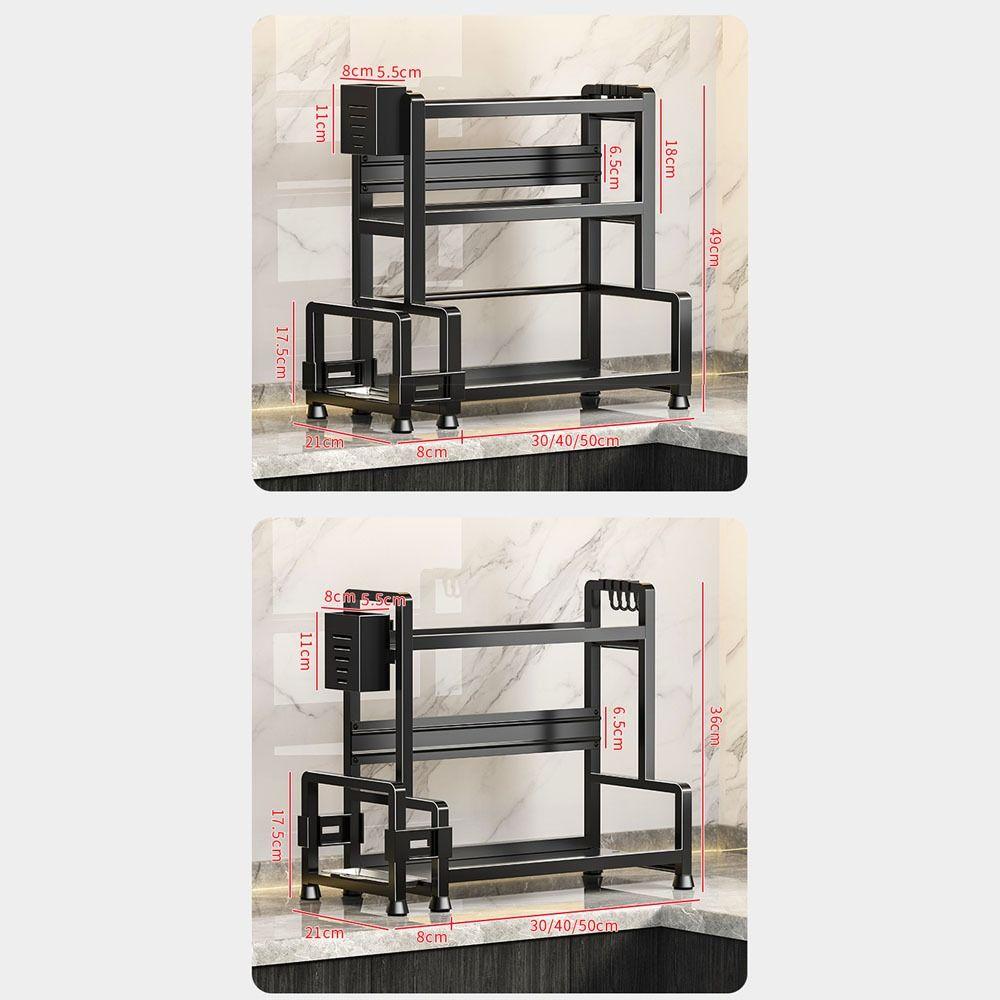 Durable 2/3 Tier Spice Rack Rustproof Multi-function Seasoning Rack Kitchen Shelf for Kitchen Storage
