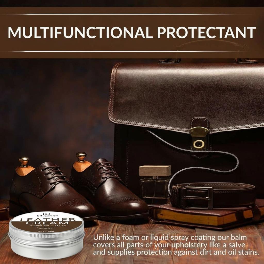 Motorcycle Leather Care Cream - Natural Transparent Odorless Balm for Genuine Leather Seat Jacket Pants Gloves | Nourishes