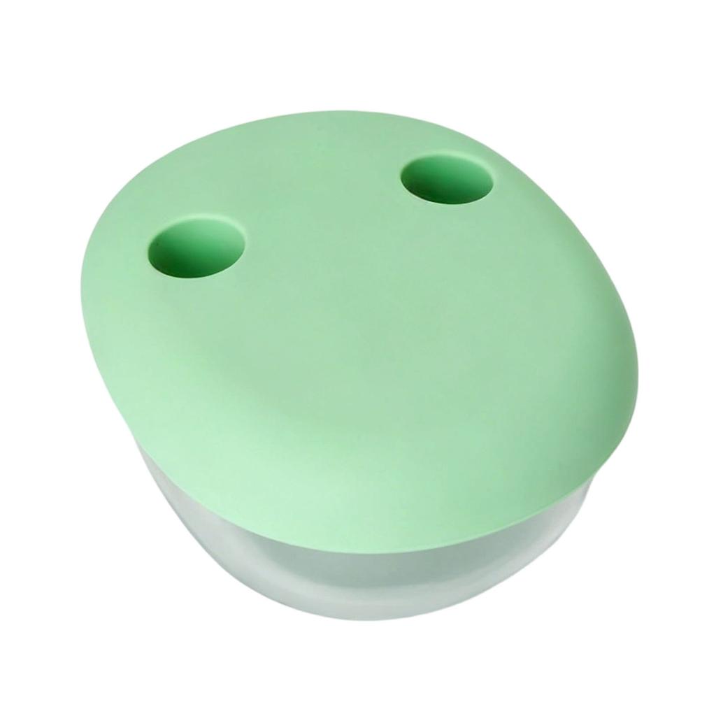 Snack Container with Finger Lid Double Finger Slots Portable Food Storage Cup for Travel Outdoor Green