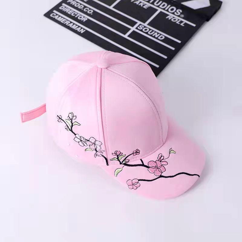 Retro Embroidery Sun Hat Large Head Size Plum Blossom Curved Brim Baseball Cap Unisex Outdoor Dad Hat Trendy New Style