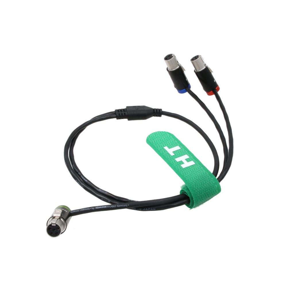 HangTon Audio Y Cable for Zaxcom QRX200 Lectrosonics SRc5P Receiver To Camera Mixer Recorder Thin TA5F TA3F 20 Inch -