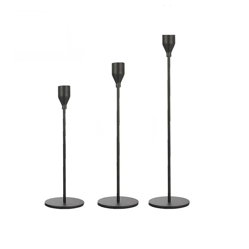 

3 шт./набор подсвечников в европейском стиле из металла, подсвечники для свадебного стола, подставки для свечей, украшения для дома на Рождество чёрный