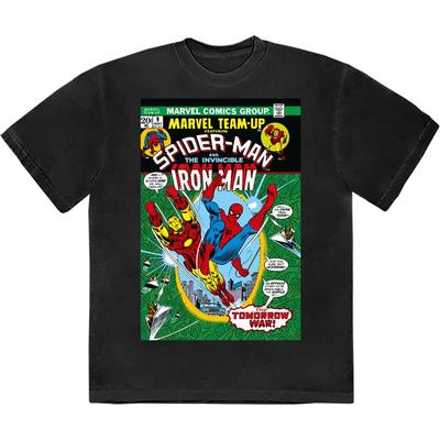 Marvel Comics - Copertina del Fumetto di Spiderman e Iron Man (Maglietta)