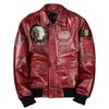 Mens Waxed Full Grain Leather Jacket Indian Flight Short Bomber Vintage Fashion Coat