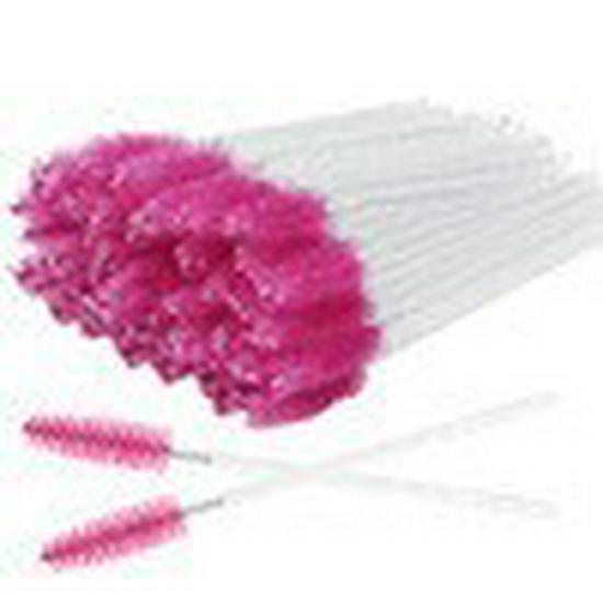 Pack of 50 Colorful Crystal Rod Disposable Eyelash & Eyebrow Nylon Brushes