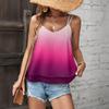 Damen Farbverlauf Print Oberteile Ärmellos O-Ausschnitt Camisole T-Shirt